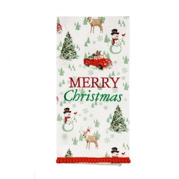 Evergreen Christmas Heritage Tea Towel Set - Merry Christmas