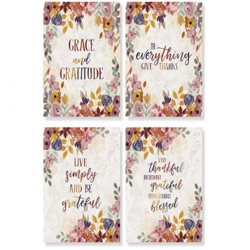 Carson Home Accents Floral Fall Square House Coaster Set