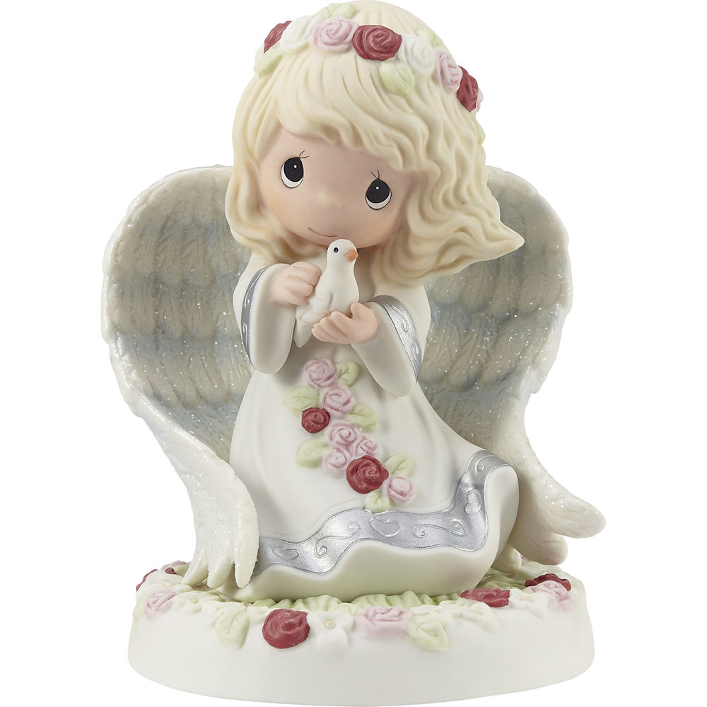 Precious Moments Large Dove with Teal Sky Ornament, Multi並行輸入