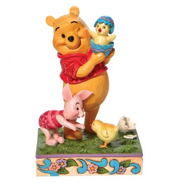 Heartwood Creek Disney Traditions Pooh & Piglet with Chick Figurine