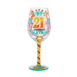 Lolita Happy 21st Birthday Wine Glass