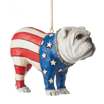 Jim Shore Heartwood Creek Patriotic Bulldog Ornament