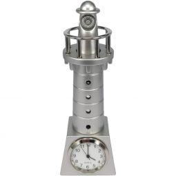 Sanis Enterprises Lighthouse Mini Desk Clock In Silver