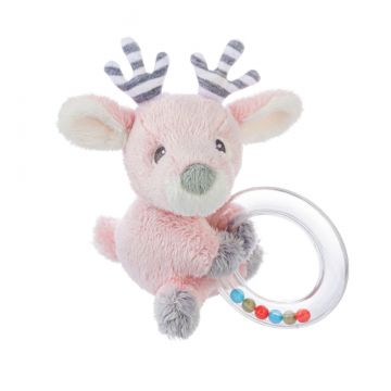 Ganz Baby Jingles Reindeer Ring Rattle - Pink