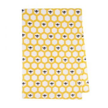 Ganz Midwest-CBK Honeycomb & Bee Tea Towel - Yellow Outline