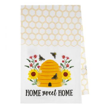 Ganz Midwest-CBK Bee & Honeycomb Tea Towel - Home Sweet Home