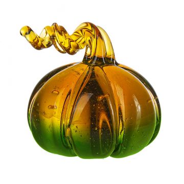 Ganz Ombre Mini Glass Pumpkin Figurine - Green/Orange