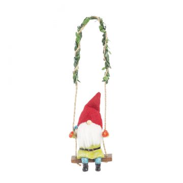 Ganz Midwest-CBK Swinging Gnome Ornament - With Bird