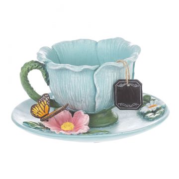 Ganz Flower Tea Cup - Blue