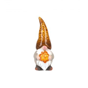 Ganz Autumn Gnome Figurine - Holding Leaf