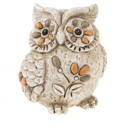 Ganz Pebble Garden Owl Figurine - Looking Left