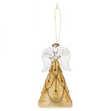 Ganz Christmas Light Up Shimmer Angel Ornament - Gold
