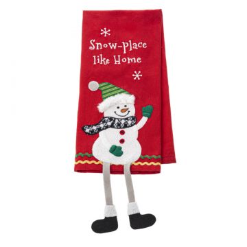 Ganz Holiday Dangle Leg Kitchen Towel - Snowman