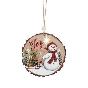 Ganz Light Up Snowmen Ornament - Joy