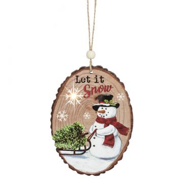 Ganz Light Up Snowmen Ornament - Let It Snow