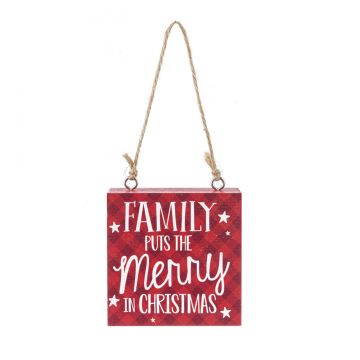 Ganz Block Talk Ornament - Family Puts The Merry In Christmas