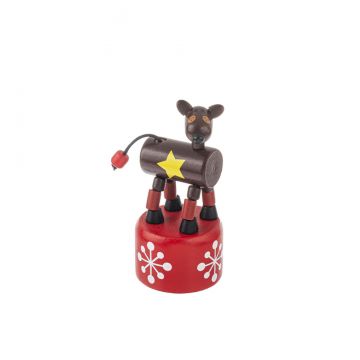 Ganz Holiday Wooden Push-Up Puppet - Reindeer