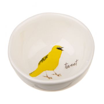Ganz Midwest-CBK Songbird Tidbit Dish - Yellow Bird