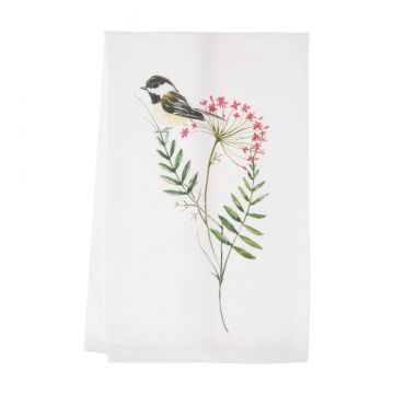 Ganz Midwest-CBK Wildflower & Bird Tea Towel - Chickadee
