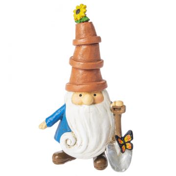 Ganz Midwest-CBK Gnome Potted Hat Figurine - With Shovel Standing