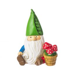 Ganz Midwest-CBK Gnome Vegetable & Fruit Hat Figurine - Pea Pod