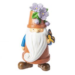 Ganz Midwest-CBK Garden Pot Gnome Figurine - Lilac
