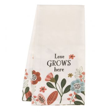 Ganz CBK-Midwest Bird & Botanical Tea Towel - Love Grows Here