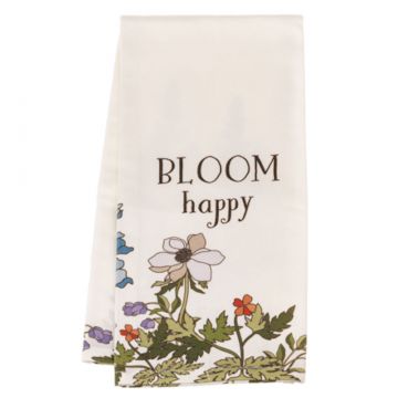 Ganz CBK-Midwest Botanical Tea Towel - Bloom Happy