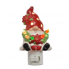 Ganz Midwest-CBK Lights In The Night Gnome with Wreath Night Light