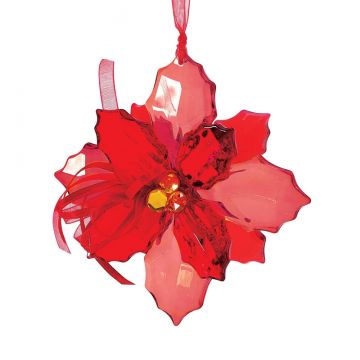Facets Red Poinsettia Ornament