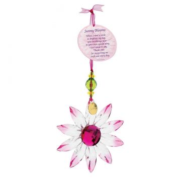 Facets Pink Daisy Ornament