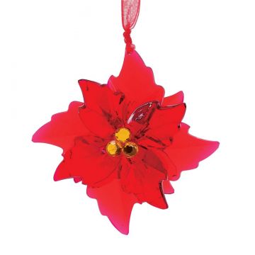 Facets Mini Red Poinsettia Ornament