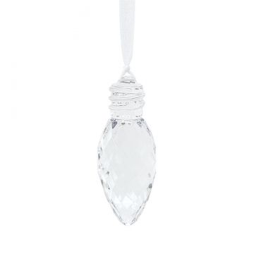 Facets Faceted Christmas Bulb Ornament - Clear