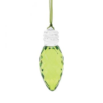 Facets Faceted Christmas Bulb Ornament - Green