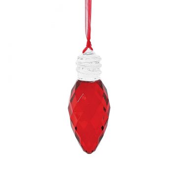 Facets Faceted Christmas Bulb Ornament - Red