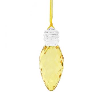 Facets Faceted Christmas Bulb Ornament - Yellow