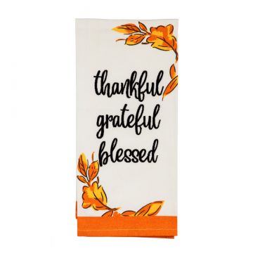 Evergreen Fall Harvest Tea Towel Set - Thankful Grateful Blessed