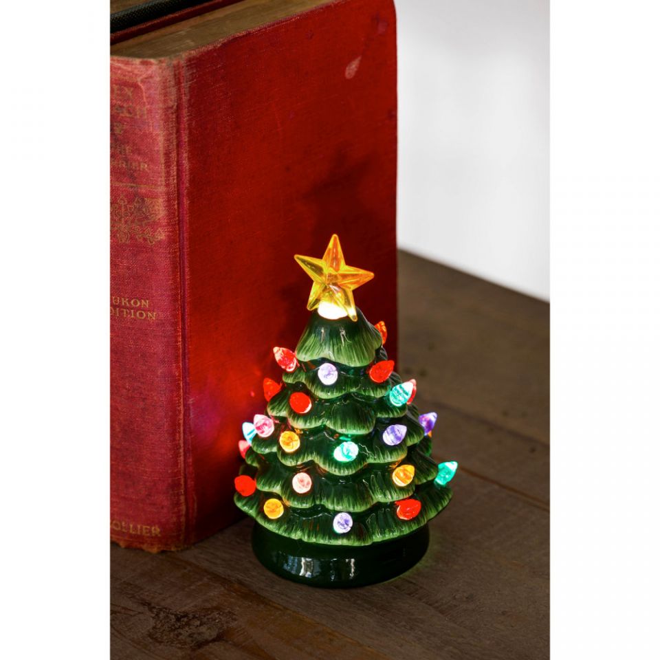 Ceramic Jade Green with Red Fraser Fir Christmas Tree — GrapeVine Ceramics