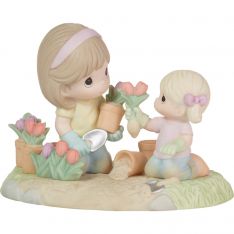Precious Moments A Mother's Love Makes A Garden Grow Girl Figurine
