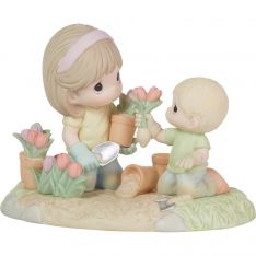 Precious Moments A Mother's Love Makes A Garden Grow Boy Figurine