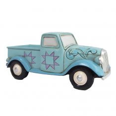 Jim Shore Heartwood Creek Blue Vintage Pickup Truck Mini Figurine