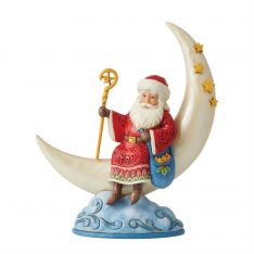 Jim Shore Heartwood Creek Santa on Cresent Moon Figurine