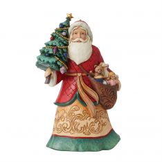 Jim Shore Heartwood Creek Santa with Tree and Toybag Figurine