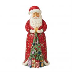 Jim Shore Heartwood Creek Santa with Christmas Tree Coat Figurine