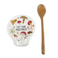 Our Name Is Mud Mushroom Spoon Rest with Spoon