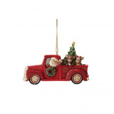Jim Shore Heartwood Creek Rudolph in Red Truck Ornament