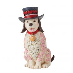 Jim Shore Heartwood Creek Love Themed Dog with Top Hat Figurine