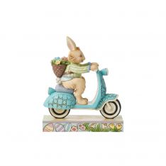 Jim Shore Heartwood Creek Bunny on Scooter Figurine