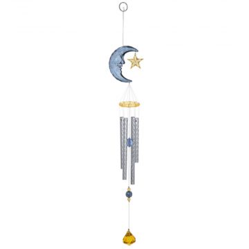 Ganz Crystal Expressions Blue Starry Moon Windchime