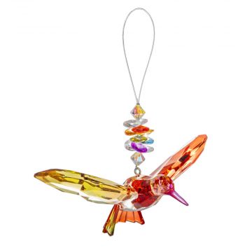 Ganz Crystal Expressions Hummingbird Rainbow Pendant - Yellow, Purple & Red